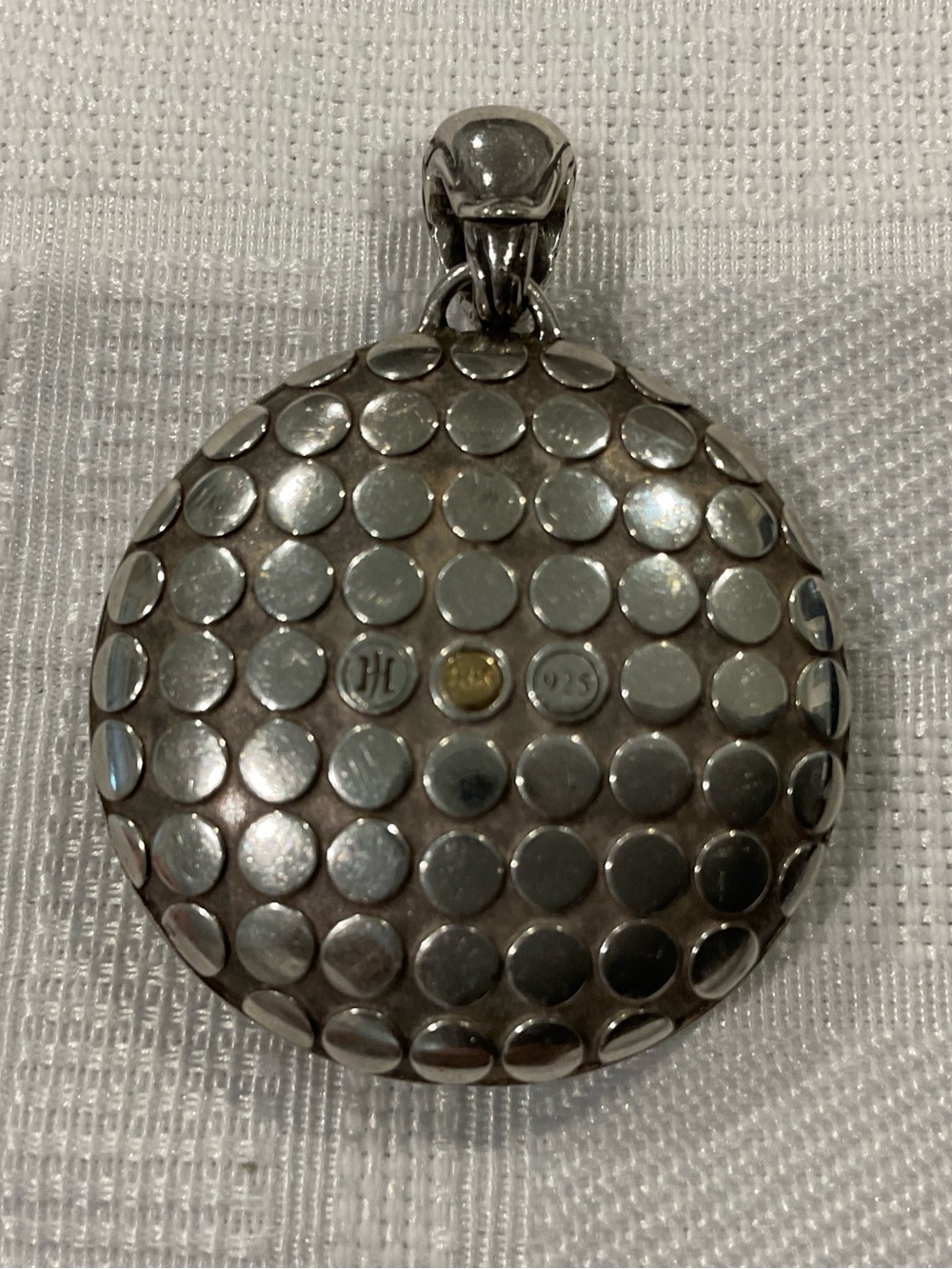 Vintage John Hardy Round Dot series Locket Pendant in 18k gold and 925 silver - Picture 7 of 8